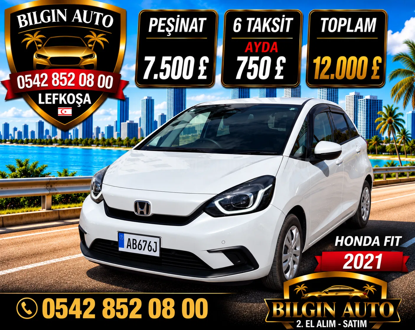 2021 Honda Fit 1.3 1.3 Lefkoşa Satılık İkinci El | GalerimPlus - Fotoğraf 1
