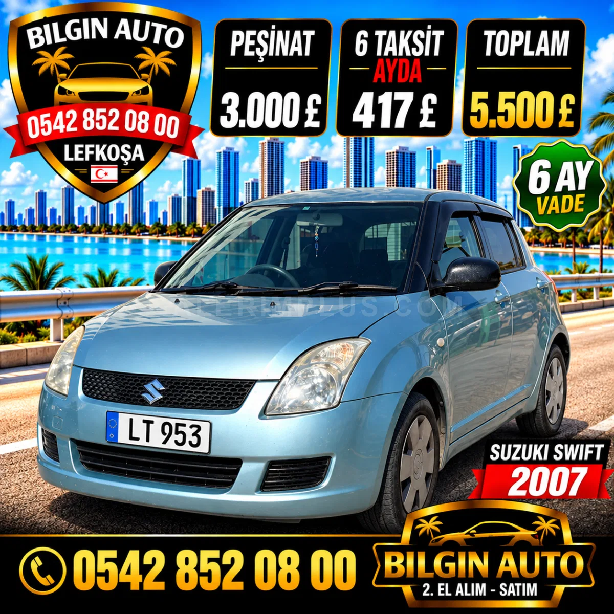 2007 Suzuki Swift 1.3 Lefkoşa Satılık İkinci El | GalerimPlus - Fotoğraf 1