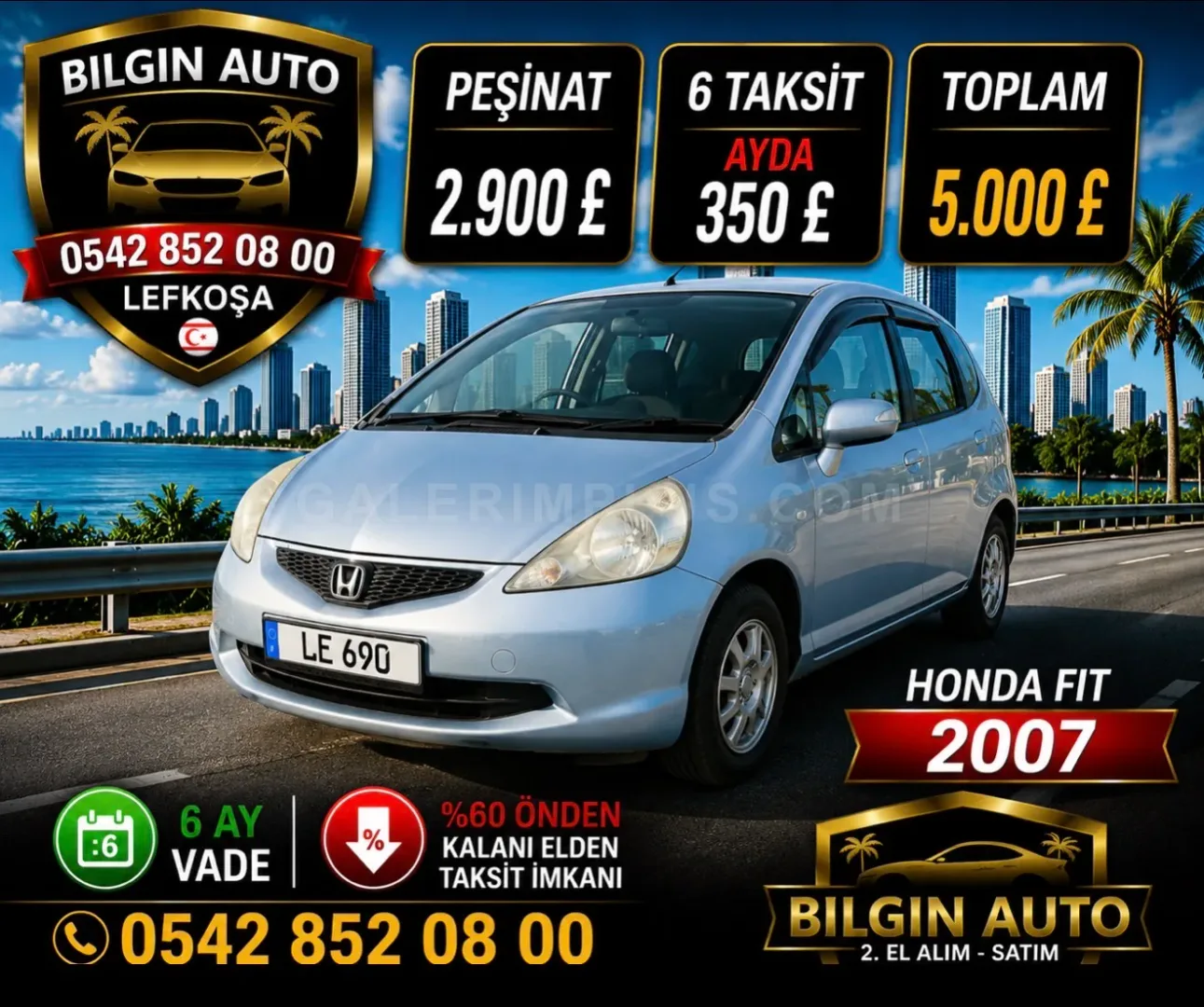 2007 Model Otomatik Honda Fit 1.3 Lefkoşa Satılık İkinci El | GalerimPlus - Fotoğraf 1