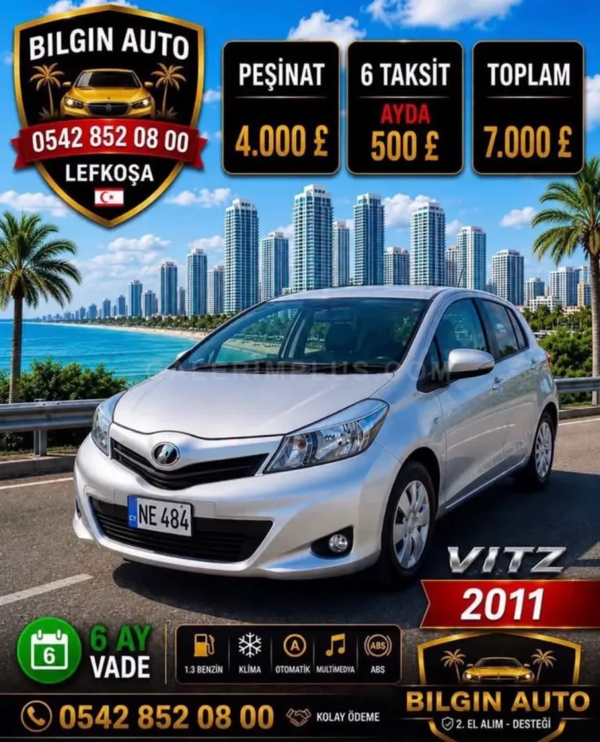 2011 Toyota Vitz 1.3 16V Automatic 1.3 16V Automatic Lefkoşa Satılık İkinci El | GalerimPlus - Fotoğraf 1