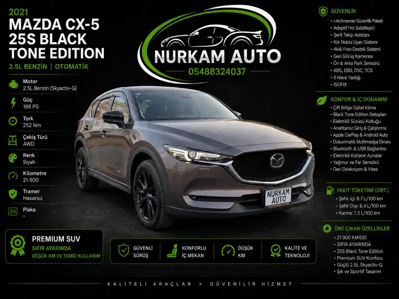 2021 Mazda CX-5 2.5 Skyactiv-G Gazimağusa Satılık İkinci El | GalerimPlus - Fotoğraf 1