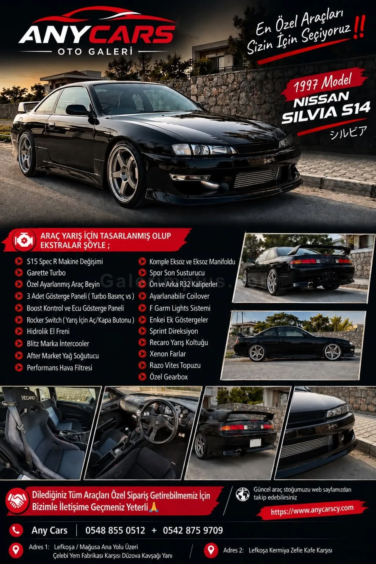 1997 Model Düz Nissan Silvia Lefkoşa Satılık İkinci El | GalerimPlus - Thumbnail 3