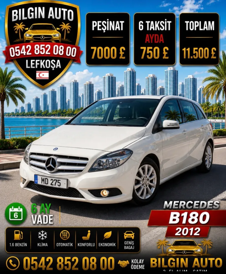 2012 Model Otomatik Mercedes-Benz B Serisi B 180 Lefkoşa Satılık İkinci El | GalerimPlus - Fotoğraf 1