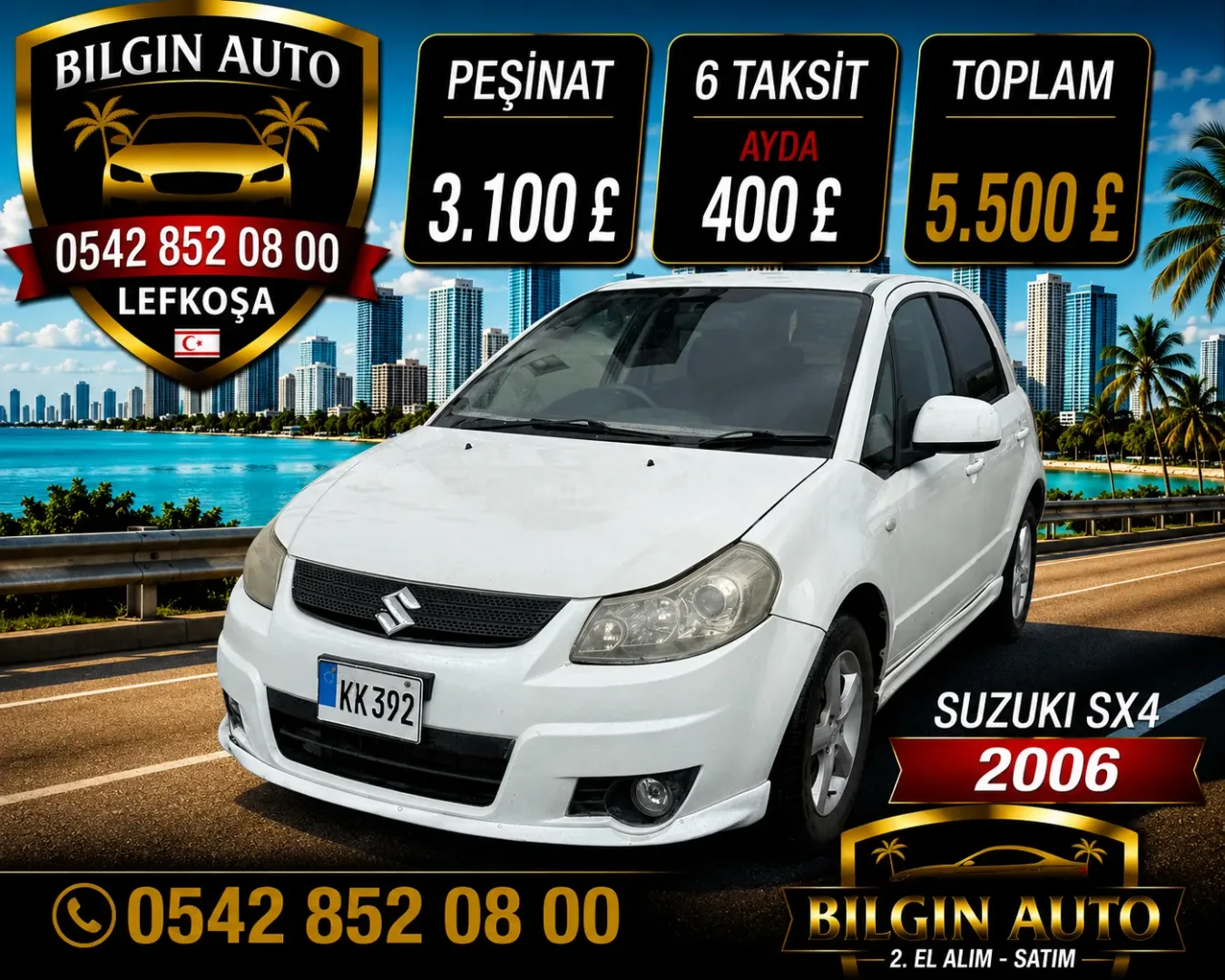 2006 Suzuki SX4 1.5 1.5 Lefkoşa Satılık İkinci El | GalerimPlus - Fotoğraf 1
