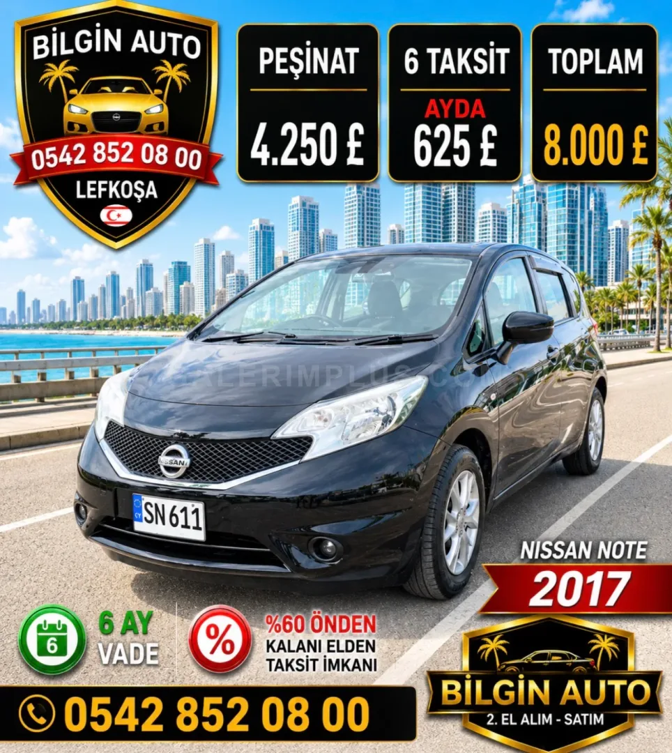 2017 Nissan Note 1.2 Lefkoşa Satılık İkinci El | GalerimPlus - Fotoğraf 1