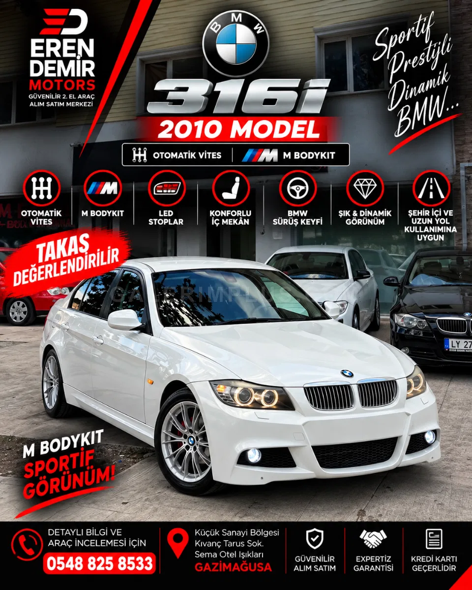 2010 BMW 3 Serisi 316i 316i 316i GAZİMAĞUSA Satılık İkinci El | GalerimPlus - Fotoğraf 1