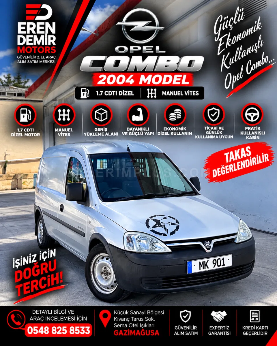 2004 Vauxhall Combo GAZİMAĞUSA Satılık İkinci El | GalerimPlus - Fotoğraf 1