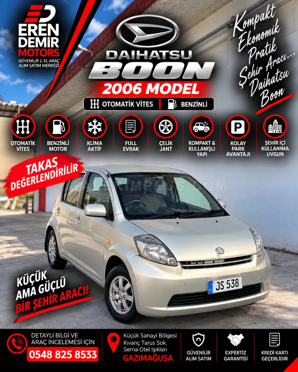 2006 Daihatsu Boon 1.0 Style SA III GAZİMAĞUSA Satılık İkinci El | GalerimPlus - Fotoğraf 1