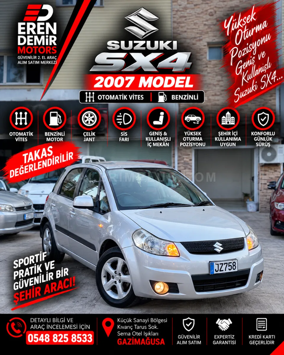 2007 Suzuki SX4 1.5 GAZİMAĞUSA Satılık İkinci El | GalerimPlus - Fotoğraf 1