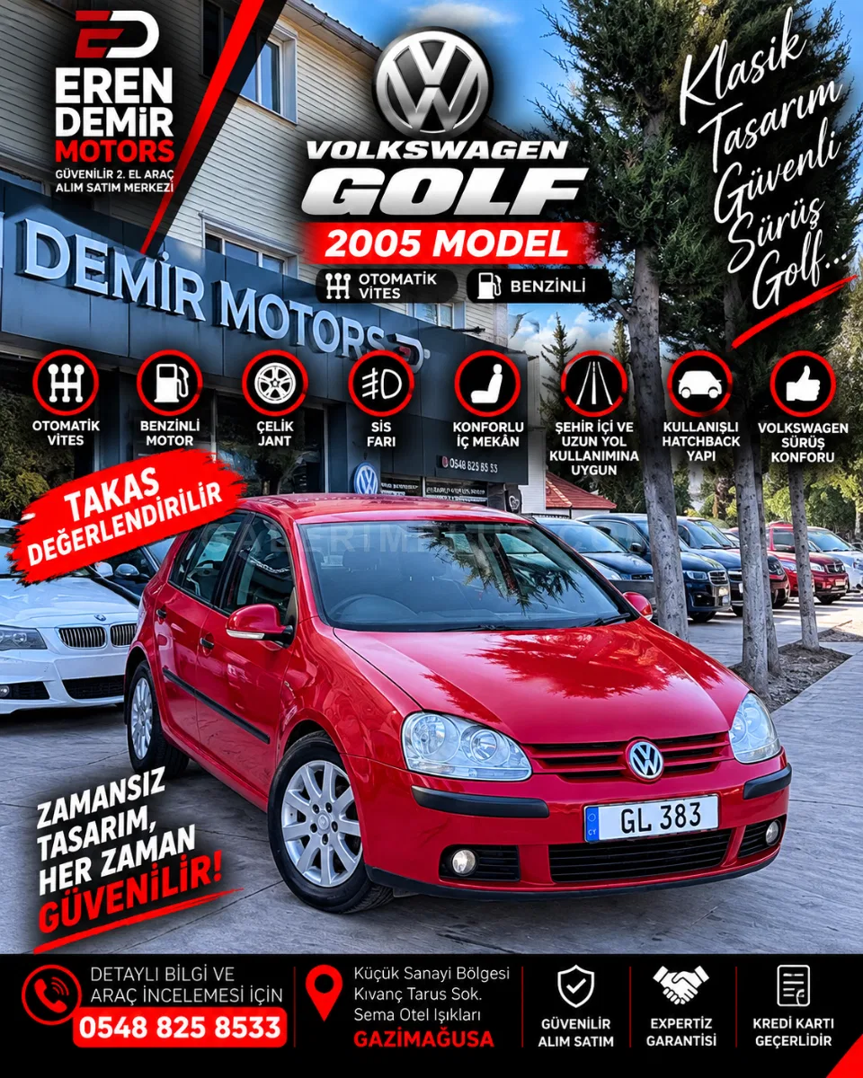 2005 Volkswagen Golf 1.6 FSI GAZİMAĞUSA Satılık İkinci El | GalerimPlus - Fotoğraf 1