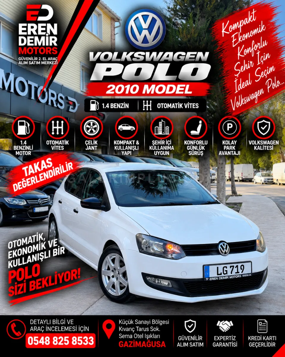 2010 Volkswagen Polo 1.4 Gazimağusa Satılık İkinci El | GalerimPlus - Fotoğraf 1