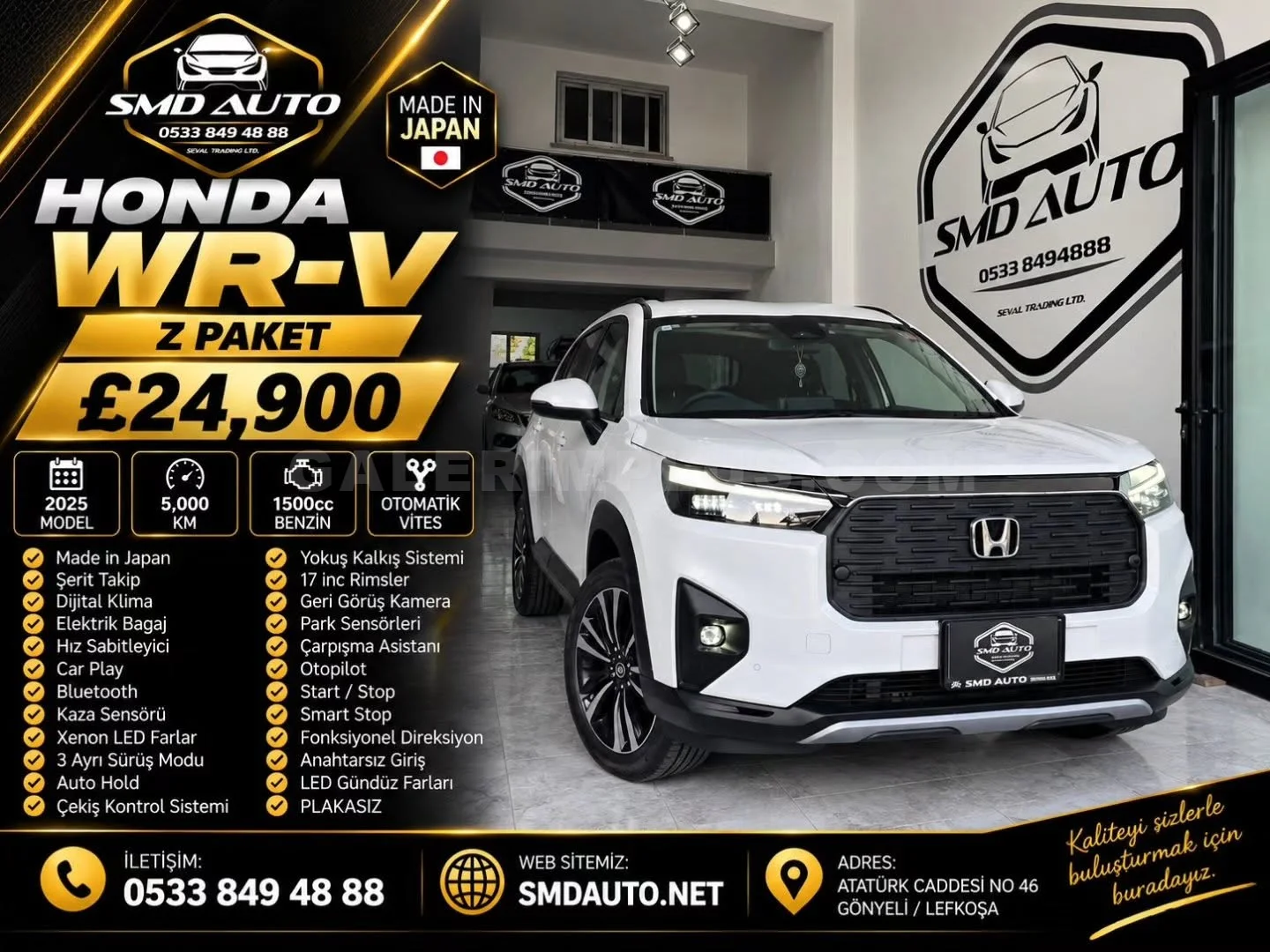 2025 Honda WR-V 1.5 Lefkoşa Satılık İkinci El | GalerimPlus - Fotoğraf 1