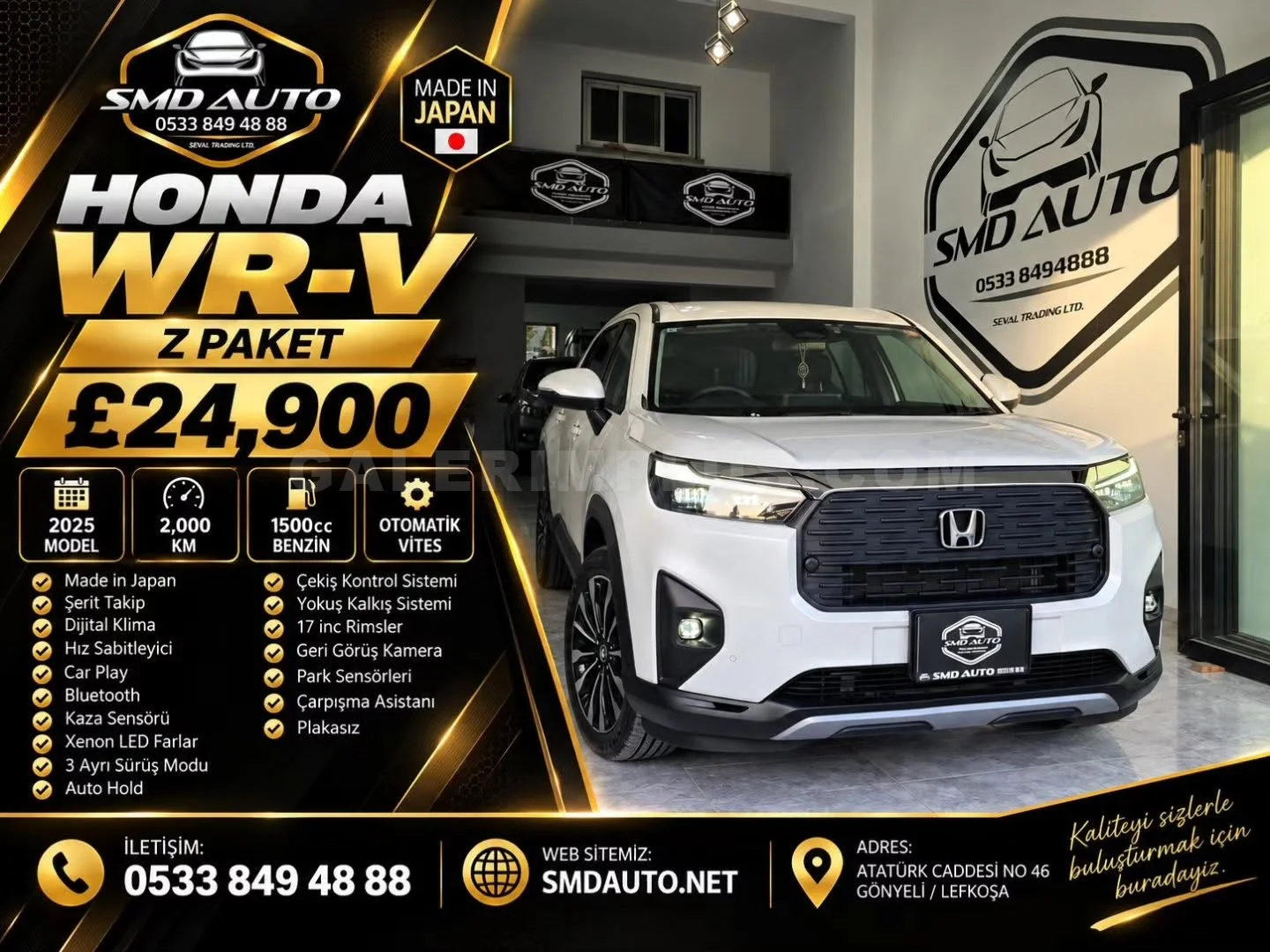 2025 Honda WR-V 1.5 Lefkoşa Satılık İkinci El | GalerimPlus - Fotoğraf 1