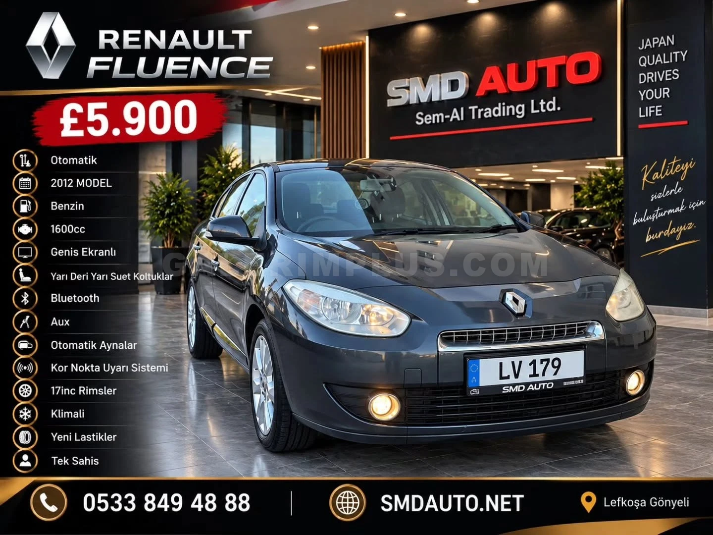 2012 Renault Fluence 1.6 1.6 1.6 Lefkoşa Satılık İkinci El | GalerimPlus - Fotoğraf 1
