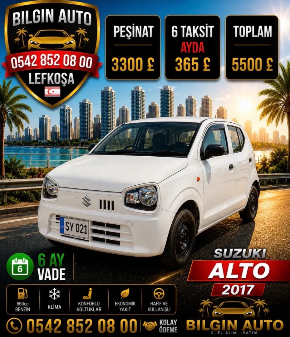 2016 Model Otomatik Suzuki Alto 0.65 Lefkoşa Satılık İkinci El | GalerimPlus - Fotoğraf 1