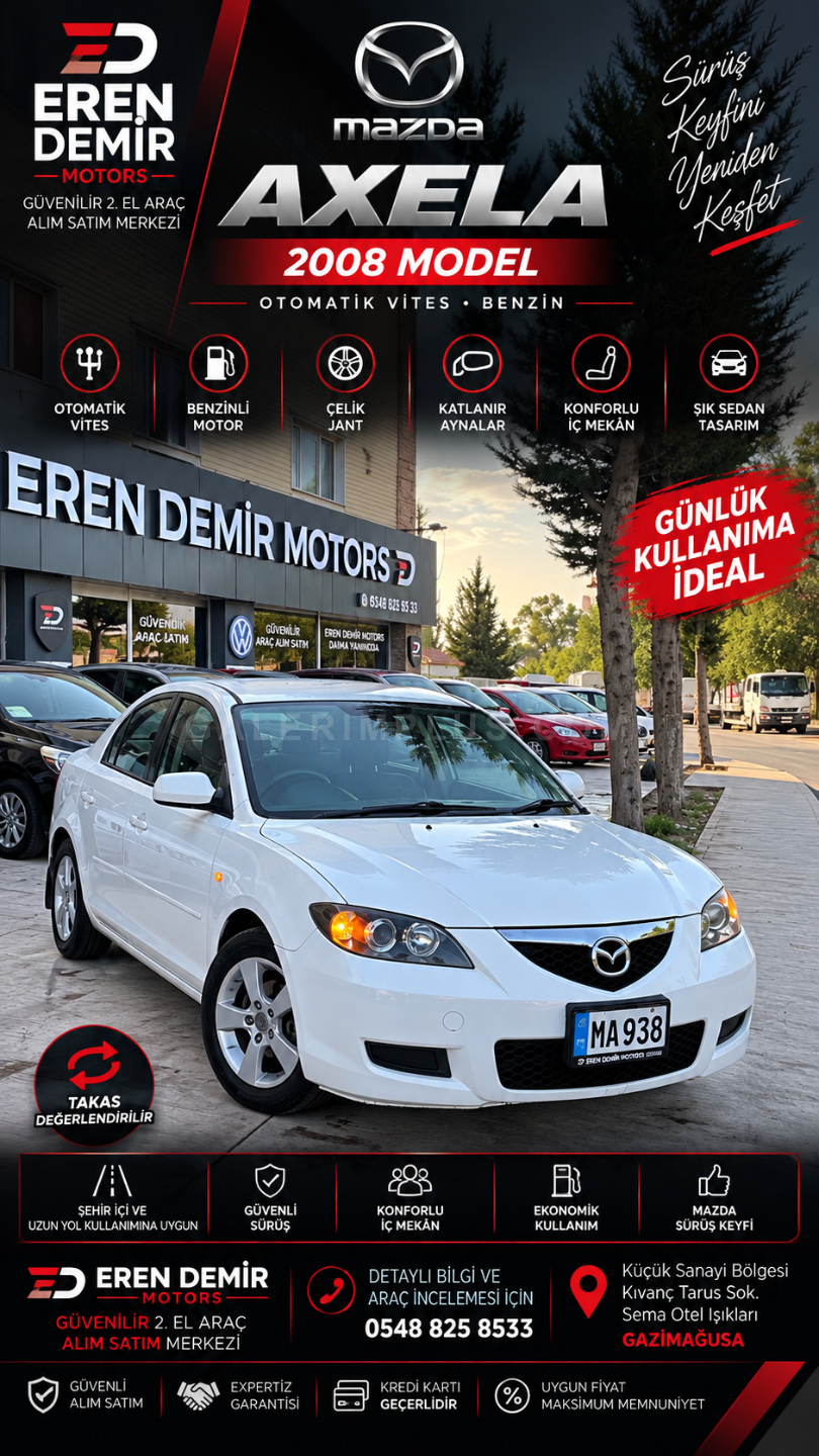 2008 Mazda Axela 1.5 16V 1.5 16V GAZİMAĞUSA Satılık İkinci El | GalerimPlus - Fotoğraf 1