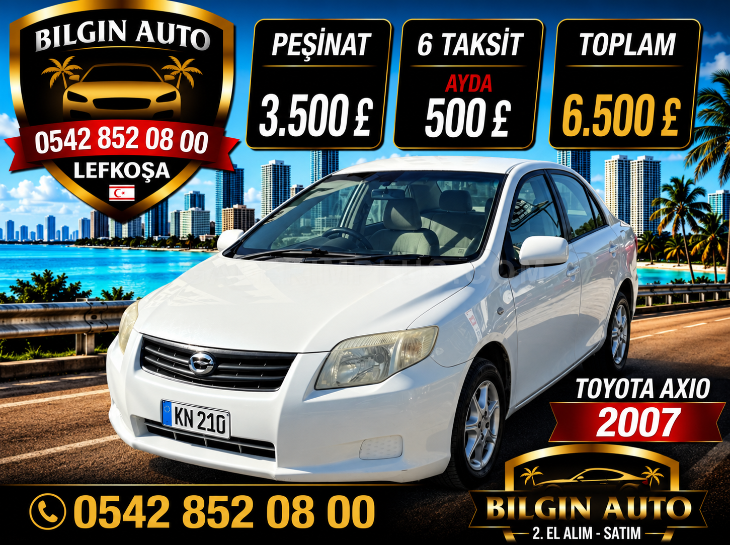 2007 Toyota Axio 1.5 1.5 Lefkoşa Satılık İkinci El | GalerimPlus - Thumbnail 3