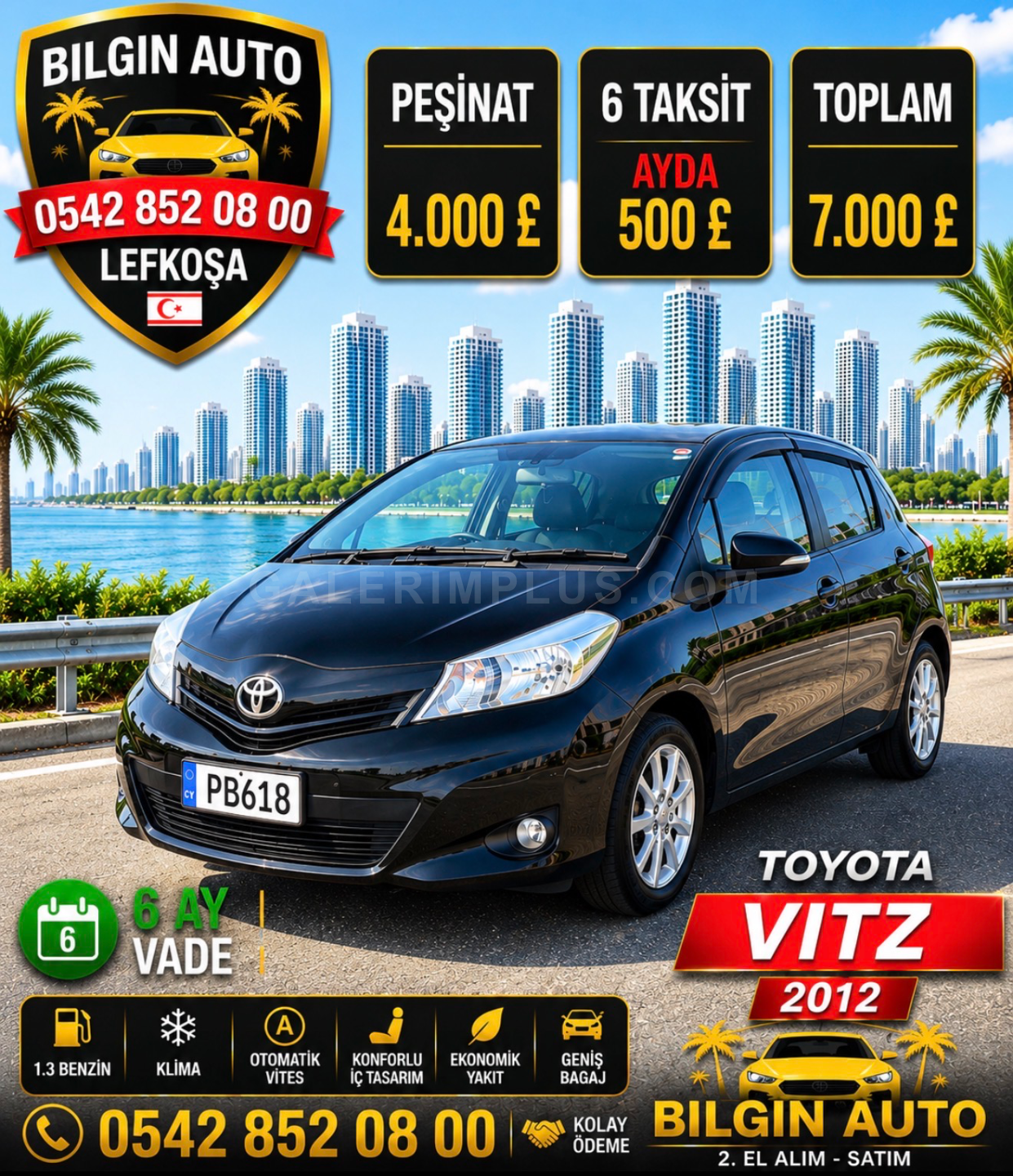 2012 Toyota Vitz 1.3 1.3 Lefkoşa Satılık İkinci El | GalerimPlus - Fotoğraf 1