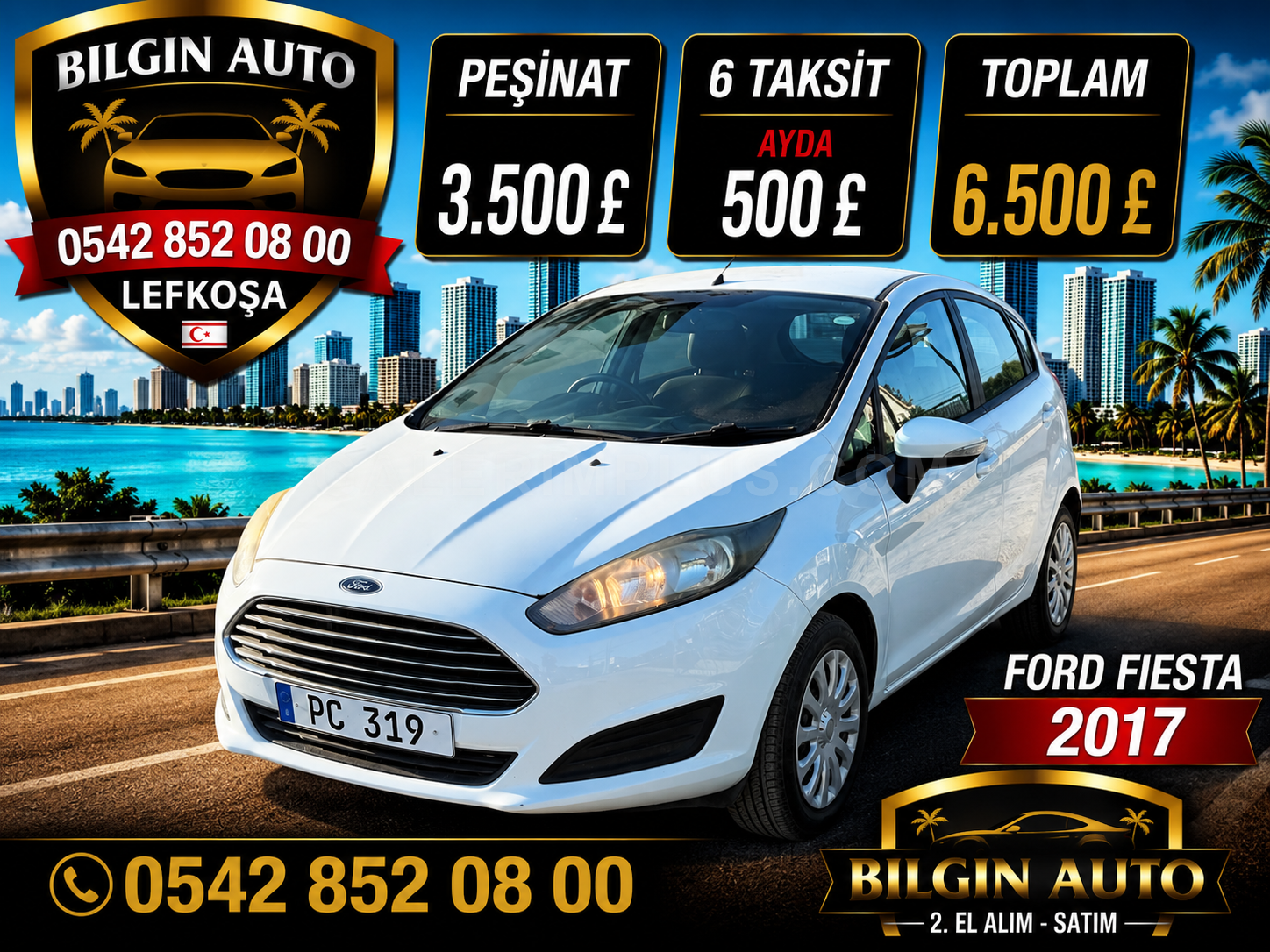 2017 Ford Fiesta 1.4 1.4 Lefkoşa Satılık İkinci El | GalerimPlus - Fotoğraf 1