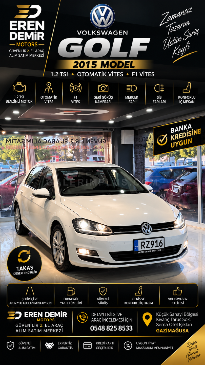 2015 Volkswagen Golf 1.2 TSI Comfortline 1.2 TSI GAZİMAĞUSA Satılık İkinci El | GalerimPlus - Thumbnail 6