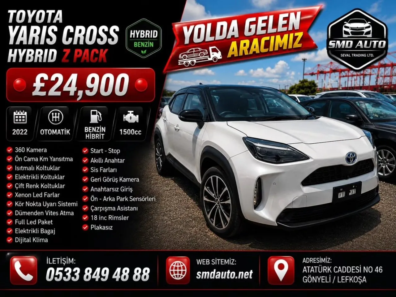 2022 Model Otomatik Toyota Yaris Cross 1.5 Hybrid Lefkoşa Satılık İkinci El | GalerimPlus - Fotoğraf 1