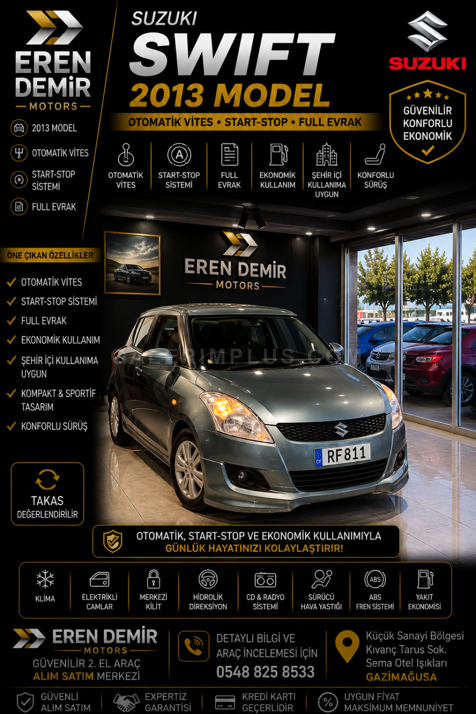 2012 Suzuki Swift 1.3 1.3 GAZİMAĞUSA Satılık İkinci El | GalerimPlus - Fotoğraf 1