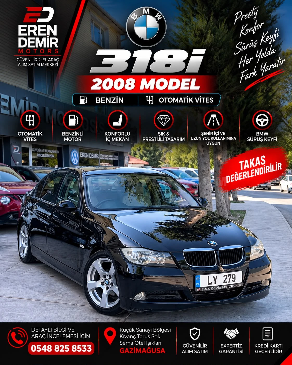 2008 BMW 3 Serisi 318i 318i GAZİMAĞUSA Satılık İkinci El | GalerimPlus - Thumbnail 3