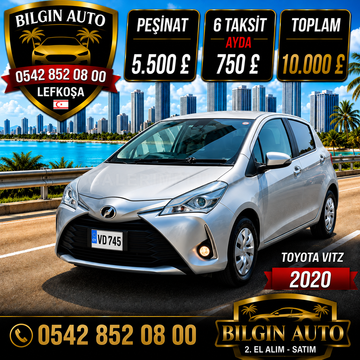 2020 Toyota Vitz 1.0 i 16V Automatic 1.0 i 16V Automatic Lefkoşa Satılık İkinci El | GalerimPlus - Fotoğraf 1